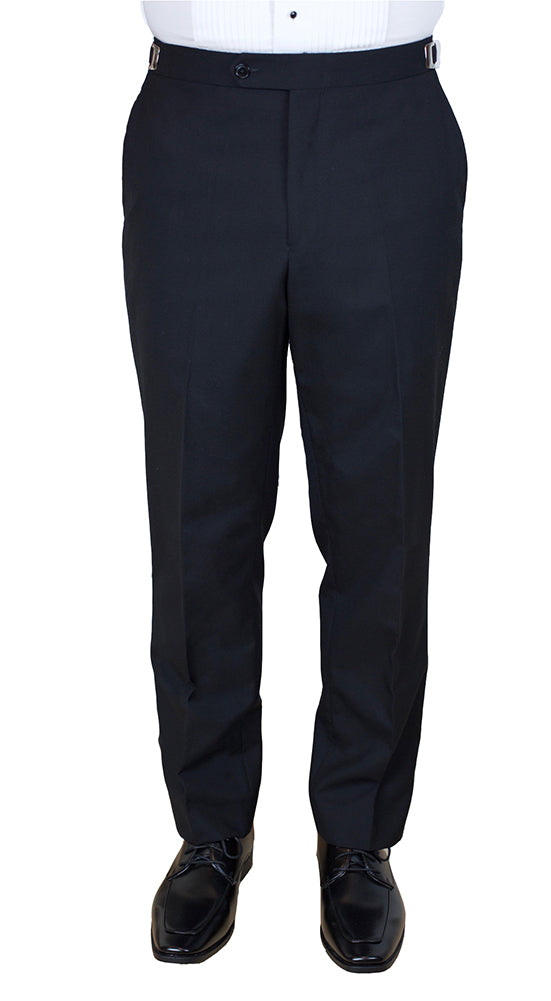 Broadway Tuxmakers Men's Adjustable Black Tuxedo Pants with Satin Stripe  (33-34-35) at Amazon Men's Clothing store